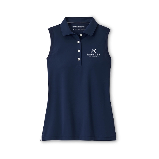 Picture of Peter Millar® Banded Sport Mesh Sleeveless Button Polo- Ladies